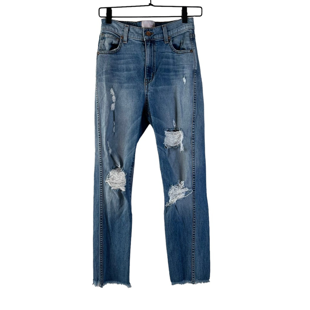 Revice Womens Skinny Jeans Blue Distressed Medium Wash High Rise Denim USA 26